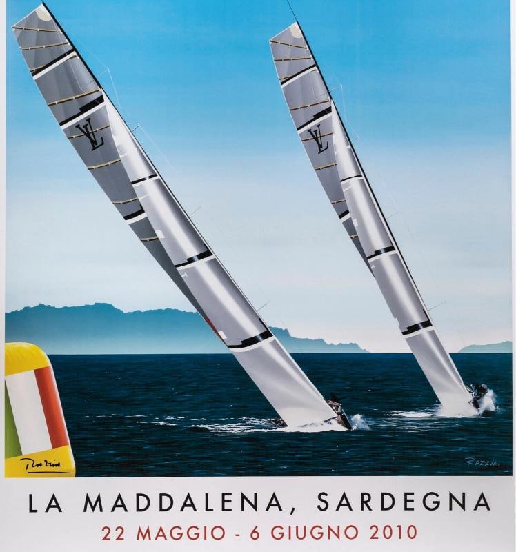 Original Poster, Razzia, Louis Vuitton Trophy, La Maddalena, Sailing Ship, 2010 - 3