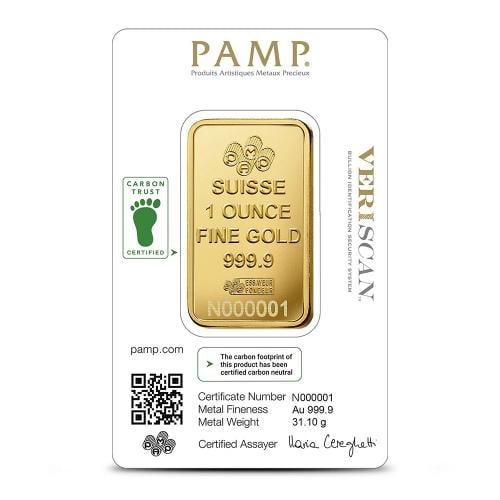 1 oz PAMP Suisse Lady Fortuna Veriscan Gold Bar (New w/ Assay) - 2
