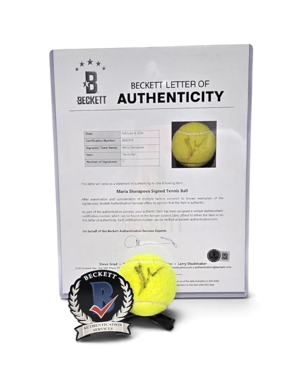 MARIA SHARAPOVA SIGNED WIMBLEDON TENNIS BALL AUTHENTIC AUTOGRAPH BAS BECKETT: Sport: Tennis,Player: Maria Sharapova,Signed: Yes,Autograph Authentication: Beckett Authentication Services (BAS),Original/Reprint: Original,Product: Ball,Country of Origin: United States