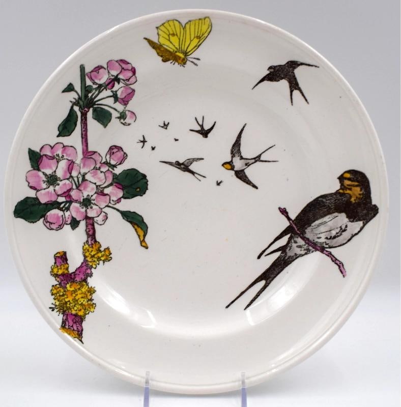 Set of 3 Minton W.S. Coleman Birds & Flowers Plates, Circa 1880 - 2