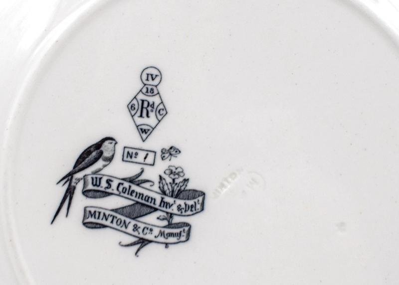 Set of 3 Minton W.S. Coleman Birds & Flowers Plates, Circa 1880 - 7