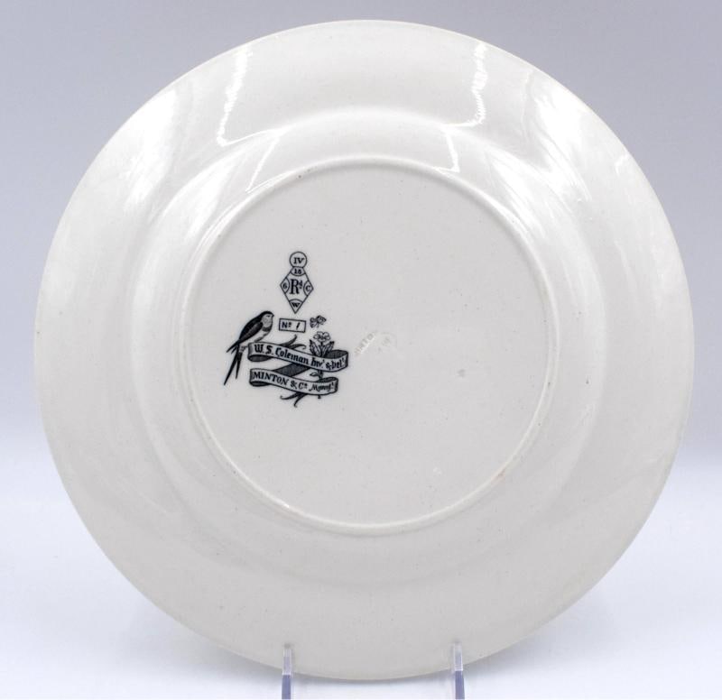 Set of 3 Minton W.S. Coleman Birds & Flowers Plates, Circa 1880 - 8