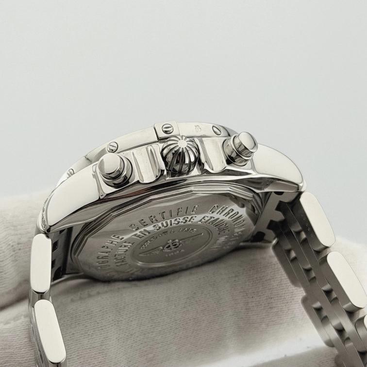 Breitling Chrono Cockpit A13357 39mm Diamond Bezel and Lugs White Dial Steel - 9