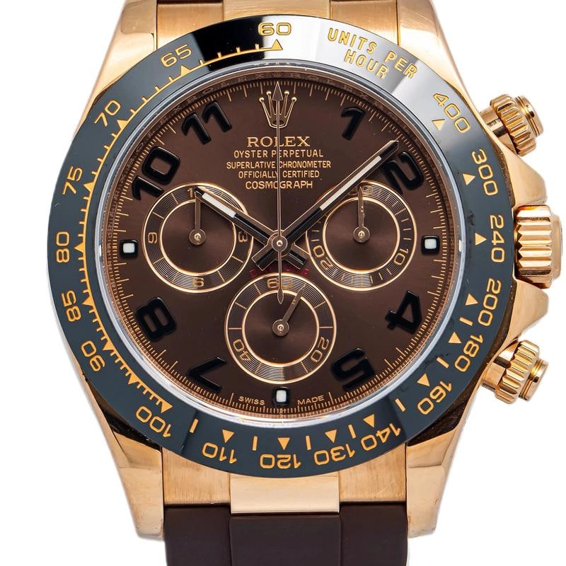 Rolex Daytona 116515 Aftermarket Strap Rose Gold Chocolate Arabic 40mm - 2
