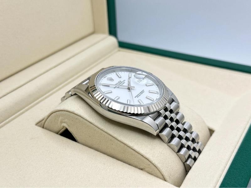 2025 Rolex Datejust 41 126334 White Dial 18k Gold Bezel Steel Jubilee Box Paper - 7