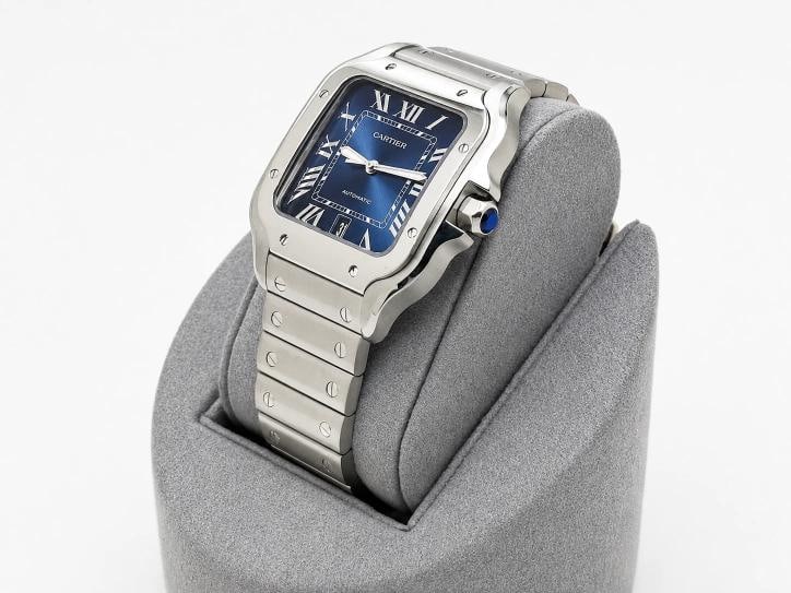 2025 Cartier Santos Large Blue Dial 4072 WSSA0071 39.8mm Steel Box Paper - 10