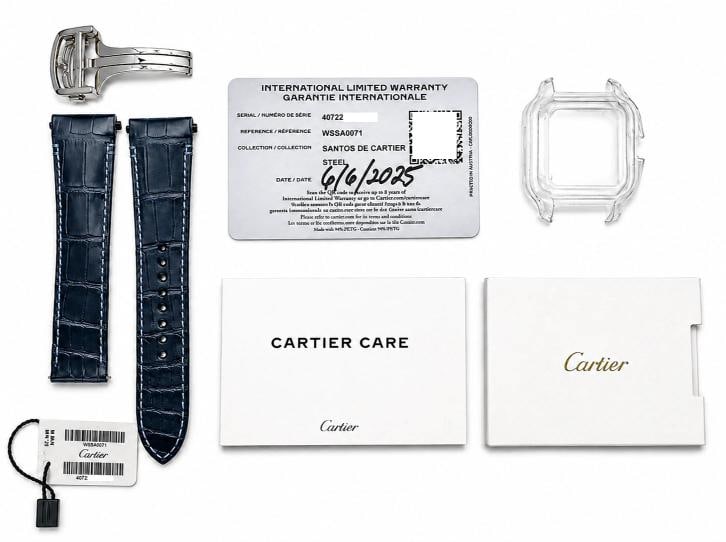 2025 Cartier Santos Large Blue Dial 4072 WSSA0071 39.8mm Steel Box Paper - 4