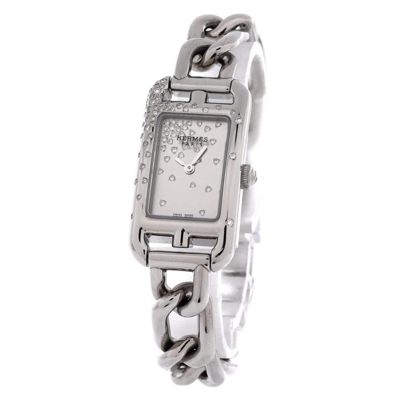 Hermes Nantucket Jete de Diamants Quartz Watch Stainless Steel with Diamonds 17 - 2
