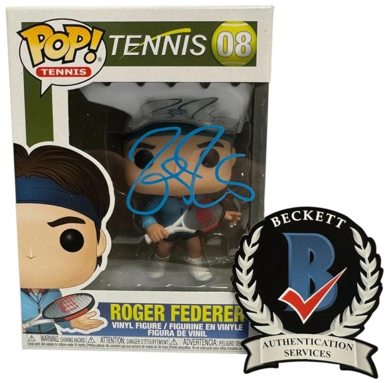 Roger Federer Signed Autograph Tennis Funko Pop 08 Beckett BAS: Sport: Tennis,Player: Roger Federer,Signed: Yes,Original/Reprint: Original,Autograph Authentication: Beckett Authentication Services (BAS),Product: FUNKO POP,Country of Origin: United States