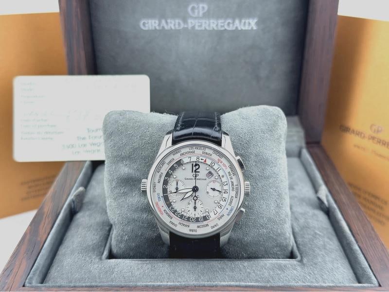 Girard Perregaux World Time Chrono WW.TC 49805 43mm White Dial Steel Box Paper - 14