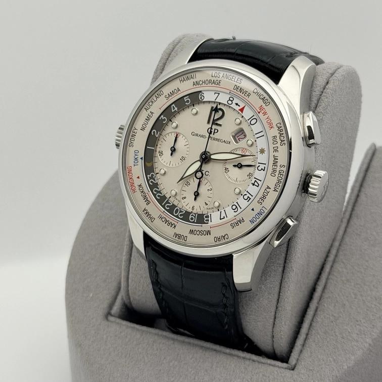 Girard Perregaux World Time Chrono WW.TC 49805 43mm White Dial Steel Box Paper - 4
