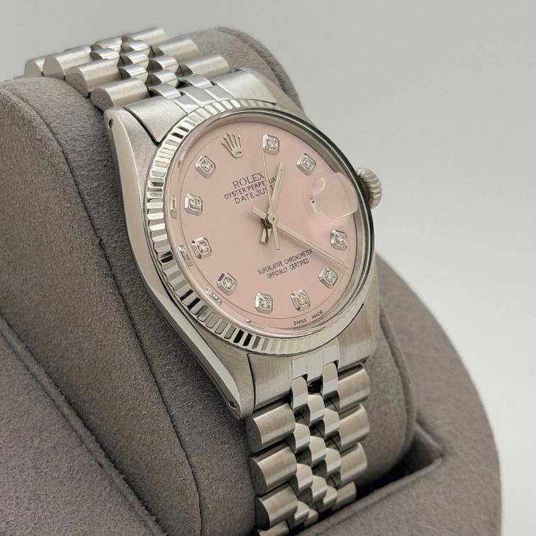 Rolex Datejust 1603 36mm Pink Diamond Dial 18k White Gold Stainless Steel - 5