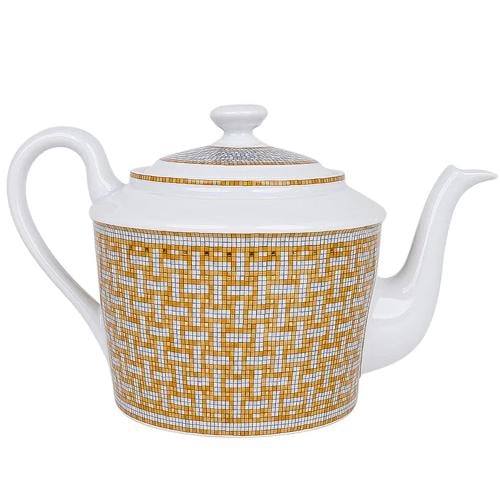 NEW HERMES MOSAIQUE AU 24 GOLD TEAPOT #P026018P BRAND NIB FRENCH PORCELAIN - 2
