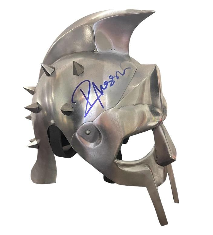 Russell Crowe Signed Autograph Full Size Metal Replica Gladiator Helmet Beckett: Country of Origin: United States,Industry: Movies,Personalize: No,Movie: GLADIATOR,Signed by: RUSSELL CROWE,Signed: Yes,Autograph Authentication: Beckett,Original/Reproduction: Original
