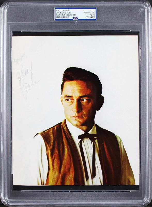 Johnny Cash "Yours" Authentic Signed 8x10 Photo Autographed PSA/DNA Slabbed: Object Type: Photograph,Autograph Authentication: PSA,Industry: Music,Original/Reproduction: Original,PRODUCT_COA: PSA,PRODUCT_SIGNED_BY_NAME: Johnny Cash,Country of Origin: United States