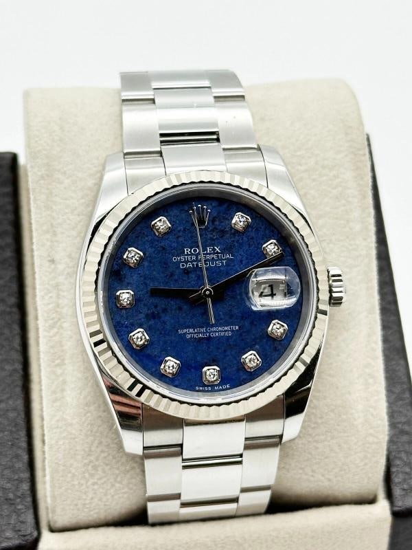 Rolex 116234 FACTORY Sodalite Diamond Dial Stainless 18K Gold Box Paper 2006 - 2