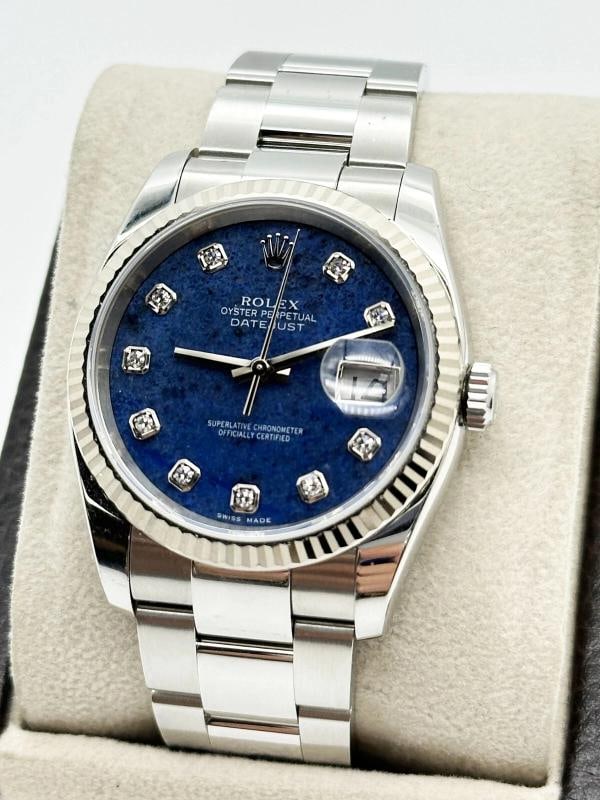 Rolex 116234 FACTORY Sodalite Diamond Dial Stainless 18K Gold Box Paper 2006 - 4