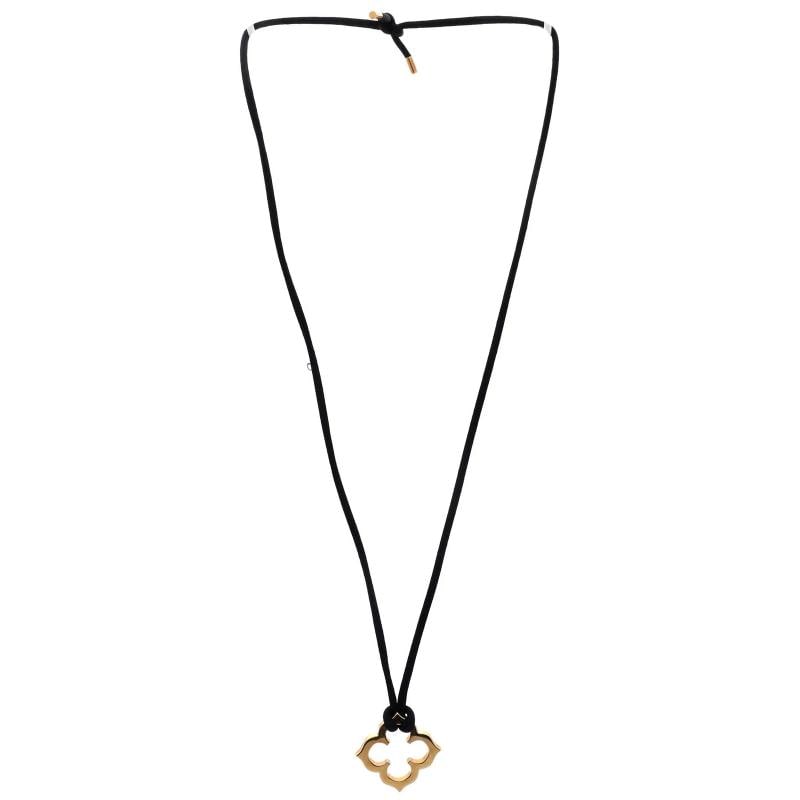 Cartier Quatrefoil Pendant Necklace Silk Cord with 18K Yellow Gold - 2
