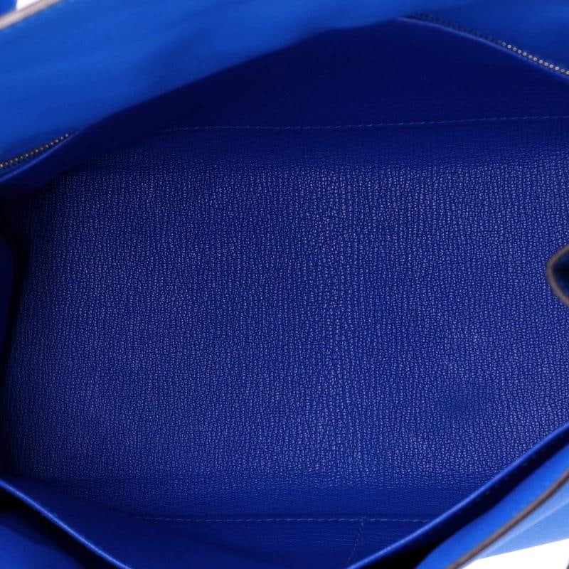 Hermes Kelly Handbag Blue Evercolor with Palladium Hardware 28 - 6