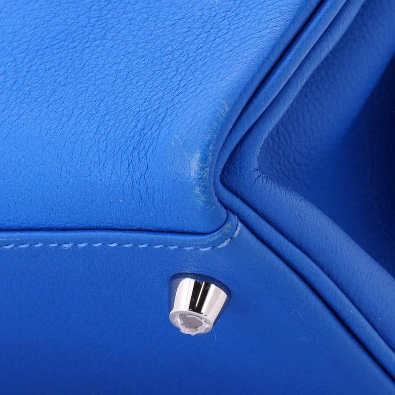 Hermes Kelly Handbag Blue Evercolor with Palladium Hardware 28 - 7