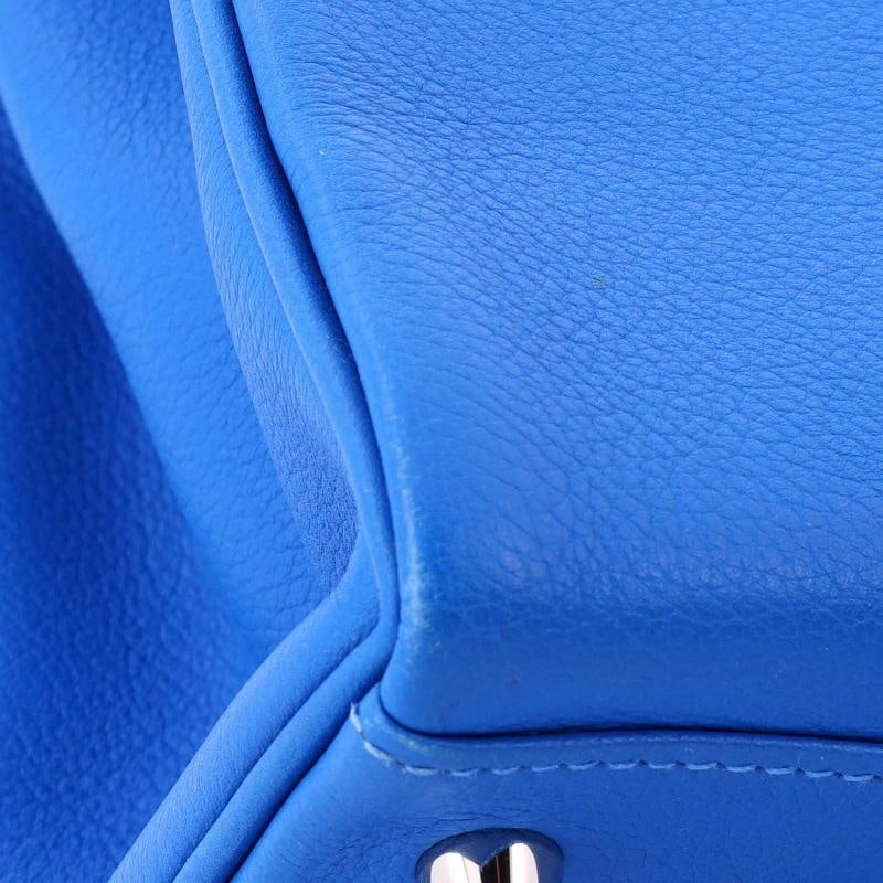 Hermes Kelly Handbag Blue Evercolor with Palladium Hardware 28 - 8