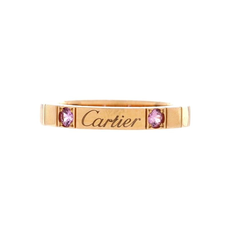 Cartier Lanieres Ring 18K Rose Gold with Pink Sapphires: Condition: Pre-owned - Good,Brand: Cartier,Main Stone: Sapphire, Pink,Metal: 18K Rose Gold,Metal Purity: 18K,Ring Size: 4.75 - 49,Type: Ring,Color: Rose Gold,Style: 18K Rose Gold With Pink
