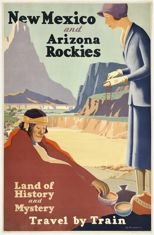 Original Vintage Poster NEW MEXICO & ARIZONA ROCKIES Railroad Train Travel OL: Condition: Used,Franchise: Rocky,Type: Poster,Year of Production: 1932,Style: Vintage,Theme: Travel, Tourism,Item Length: 40.6,Original/Licensed Reprint: Original,Country of Origin: United States,Subj
