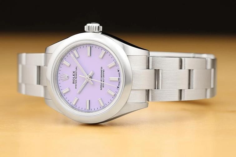 2026 B&P ROLEX OYSTER PERPETUAL 28MM 276200 LAVENDER STEEL OYSTER BAND WATCH - 2