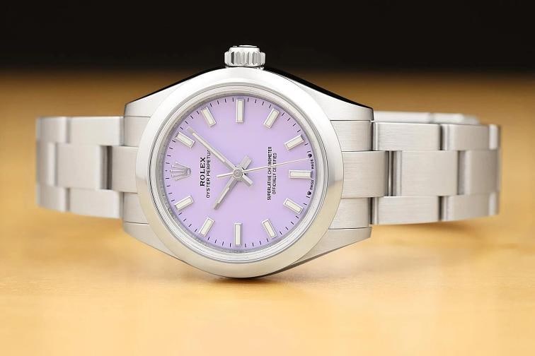 2026 B&P ROLEX OYSTER PERPETUAL 28MM 276200 LAVENDER STEEL OYSTER BAND WATCH - 3