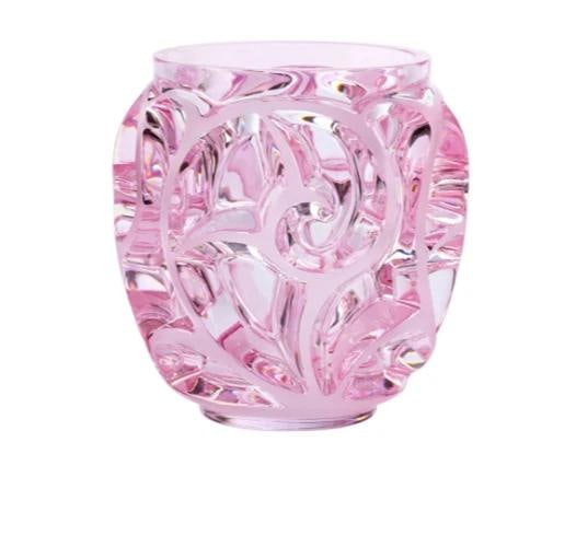 Lalique Tourbillons Small Vase Pink Luster Crystal Ref. 10801400-Offical Lalique: Lalique Tourbillons Small Vase Pink Luster Crystal Ref. 10801400-Offical Lalique Pink Luster Crystal Dimensions: H 12.6 cm x D 12.2 cm Handcrafted in France Product Sold and Shipped in Original