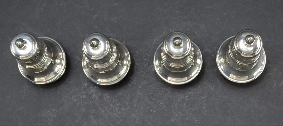 Handsome Set 4 Gebelein Sterling Silver Salt Pepper Casters Shakers c1915 - 3