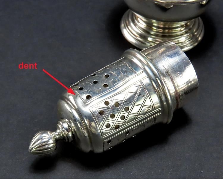 Handsome Set 4 Gebelein Sterling Silver Salt Pepper Casters Shakers c1915 - 8
