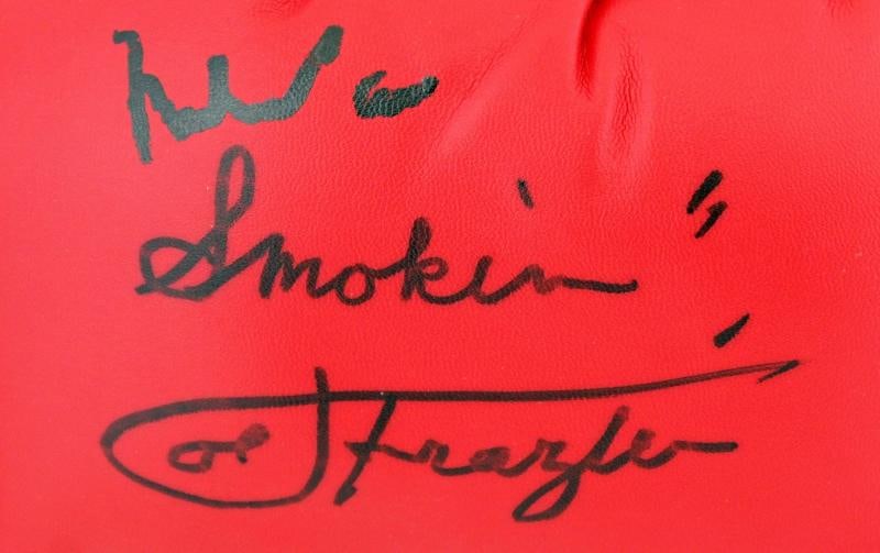 Muhammad Ali & Joe Frazier Signed Red Everlast Boxing Glove PSA/DNA #V68264 - 2