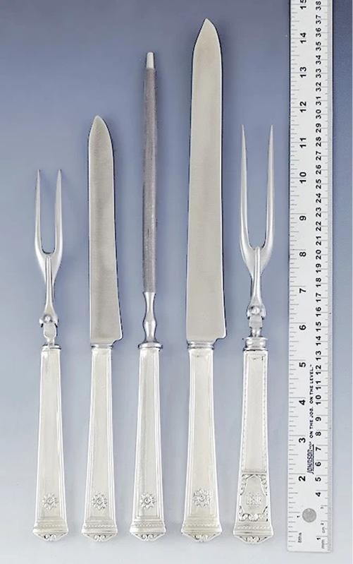 Fine Tiffany & Co Sterling Silver 5pc San Lorenzo Carving Set - 3