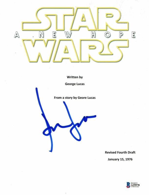 HARRISON FORD SIGNED AUTOGRAPH STAR WARS FULL SCRIPT BECKETT BAS