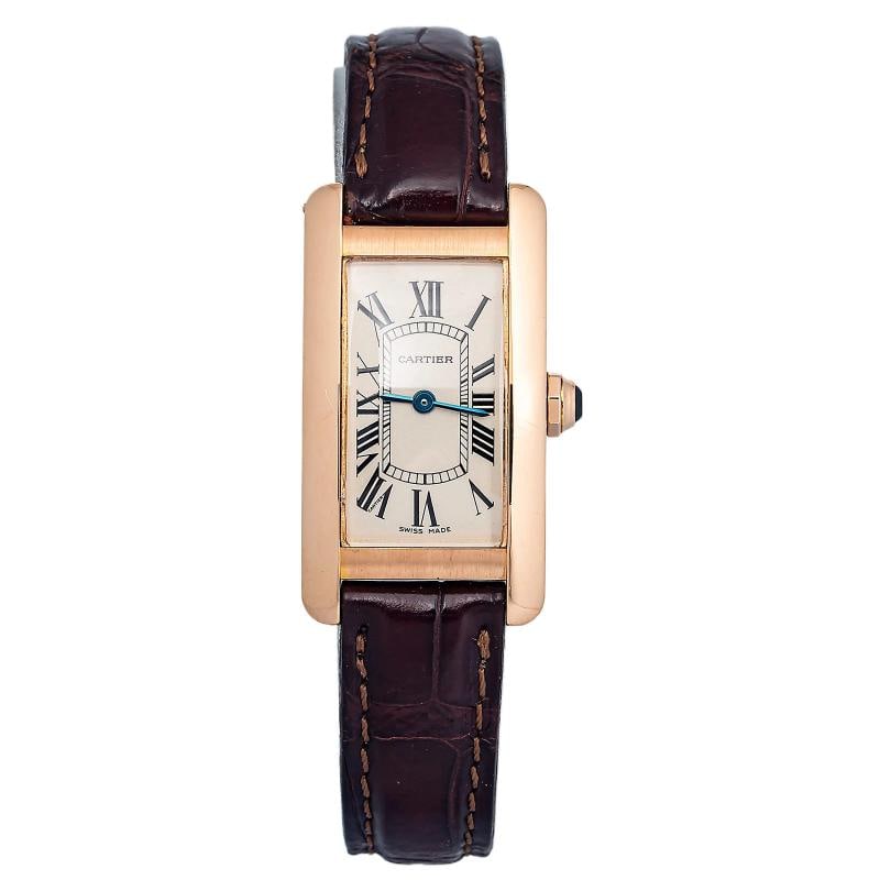 Cartier Tank Americaine W2607456 Papers Bracelet RG Silver Roman Quartz 19mm (1 of 6)