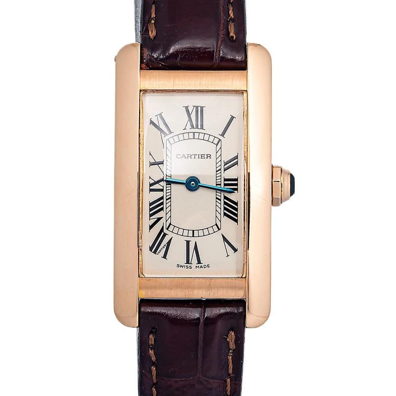 Cartier Tank Americaine W2607456 Papers Bracelet RG Silver Roman Quartz 19mm - 2