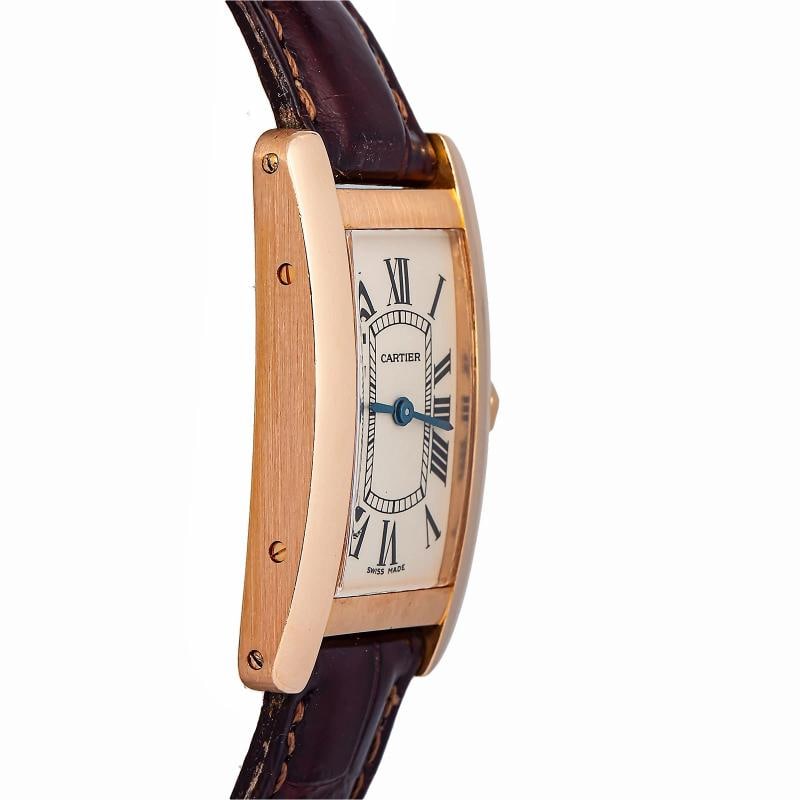 Cartier Tank Americaine W2607456 Papers Bracelet RG Silver Roman Quartz 19mm - 4
