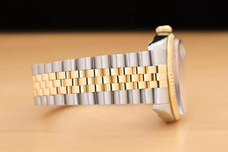 ROLEX MENS DATEJUST 16013 PINK DIAMOND 18K YELLOW GOLD STAINLESS STEEL WATCH - 8