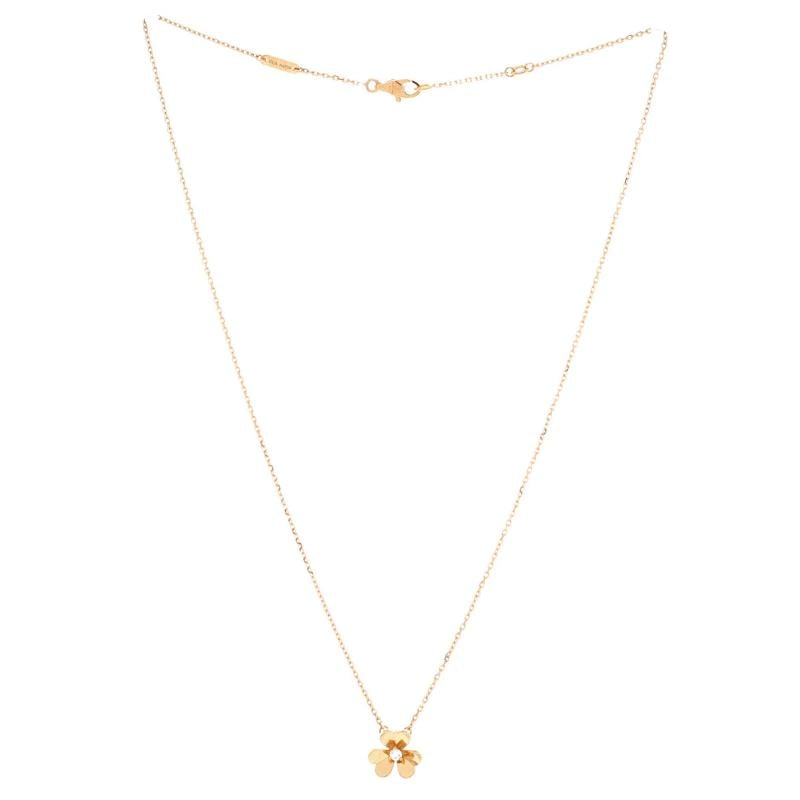 Van Cleef & Arpels Frivole Pendant Necklace 18K Yellow Gold and Diamond Mini - 3