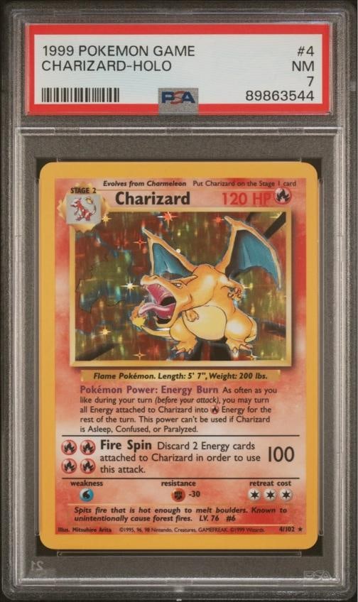 1999 Pokemon Unlimited Charizard #4/102 Set Rare Holo PSA 7 Vintage (1 of 2)
