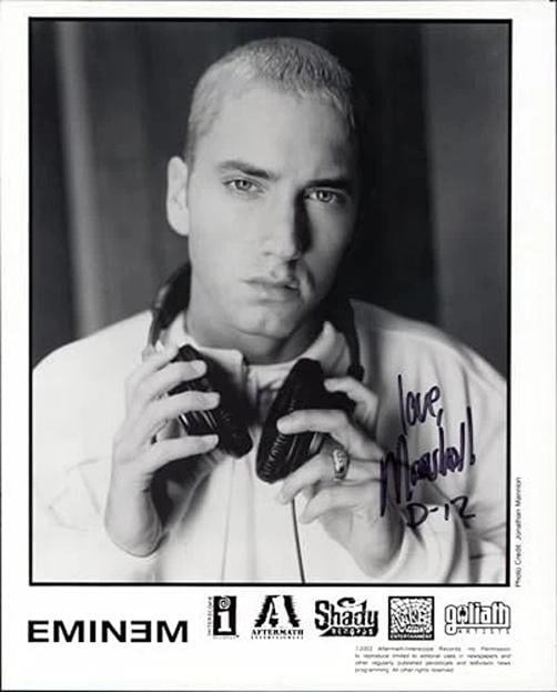 Eminem "Love D-12" Authentic Signed 8x10 Black & White Promo Photo BAS #AA01476 - 4