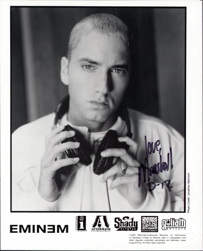 Eminem "Love D-12" Authentic Signed 8x10 Black & White Promo Photo BAS #AA01476 - 5