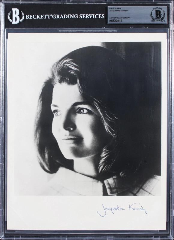 Jacqueline Kennedy Onassis Authentic Signed 8x10 Black & White Photo BAS Slabbed: Condition: Used: An item that has been used previously.onUsed: An item that has been used previously.,Autograph Authentication: Beckett,Original/Reproduction: Original,PRODUCT_COA: Beckett,PRODUCT_SIG