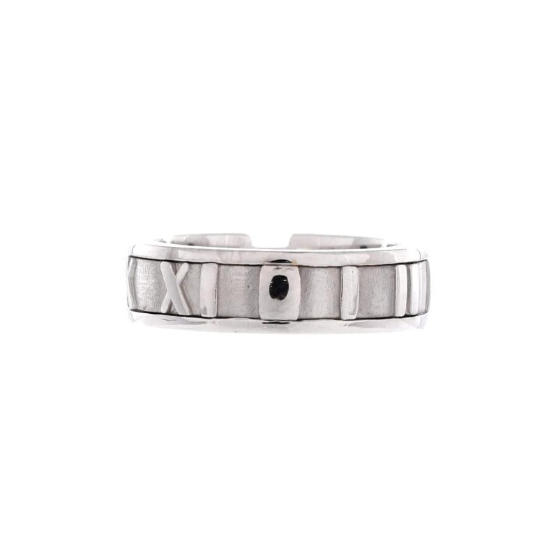 Tiffany & Co. Atlas Band Ring 18K White Gold with Diamonds - 3