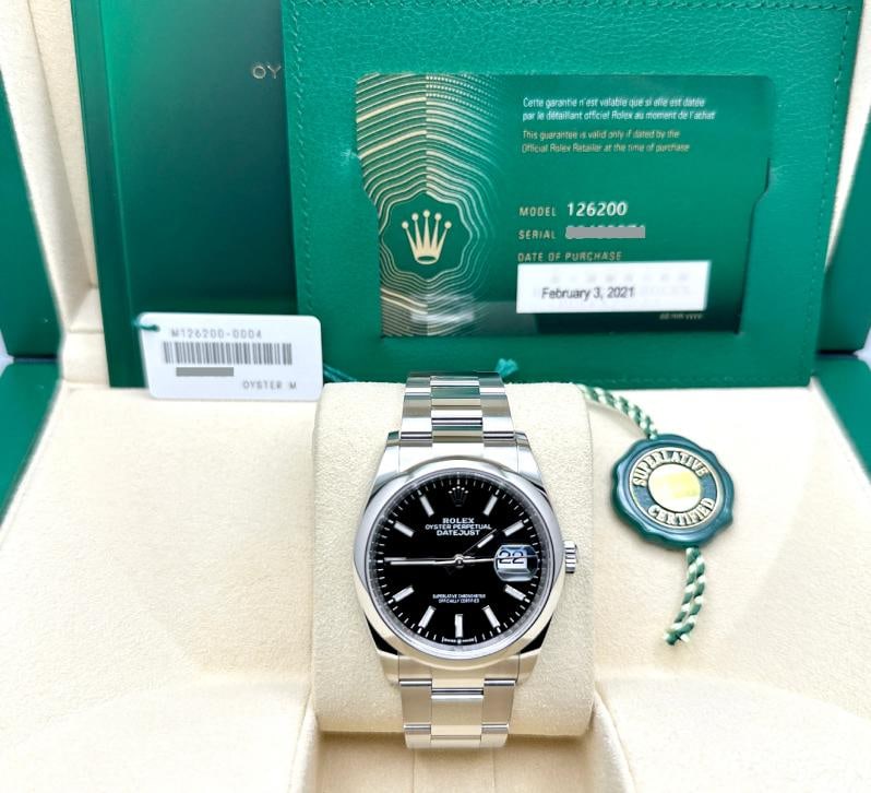 Rolex Datejust 126200 36mm Black Dial Stainless Steel Box Paper: Condition: Pre-owned - Excellent,Bezel Color: Silver,Year Manufactured: 2020-Now,Band/Strap: Rolex Oyster,Case Color: Silver,Department: Men,Bezel Type: Smooth,Watch Shape: Round,Style: Casual, Classi