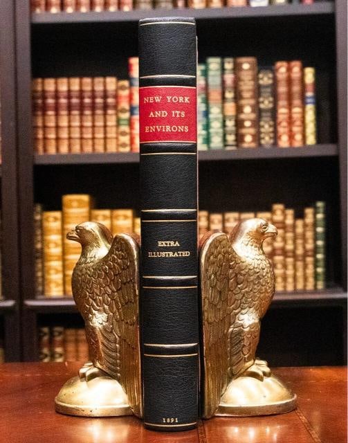 1897 New York and It's Environs LgQuarto 12" Tall Fine Leather Extra Illustrated - 2