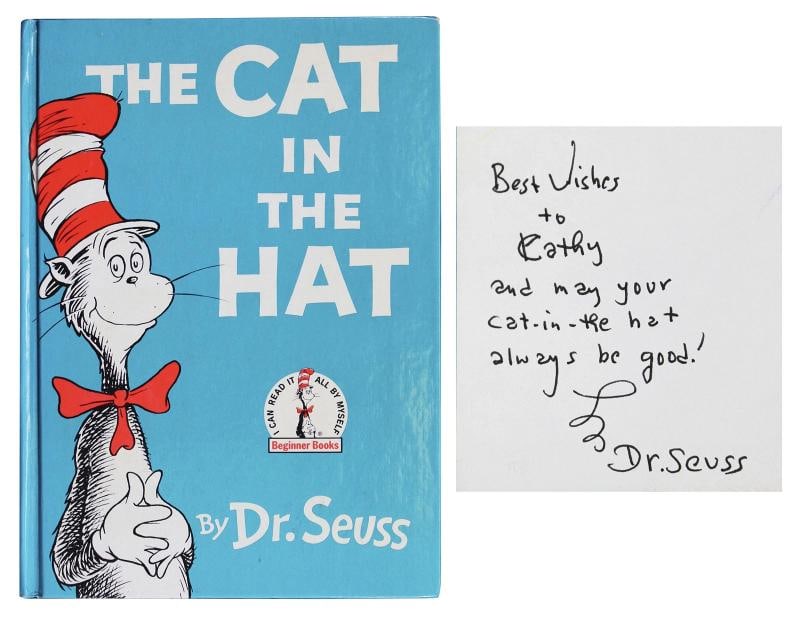 Dr. Seuss "Best Wishes" Signed The Cat in the Hat Hardcover Book BAS #AE13957 (1 of 7)