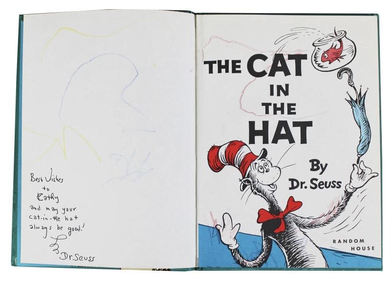 Dr. Seuss "Best Wishes" Signed The Cat in the Hat Hardcover Book BAS #AE13957 - 2