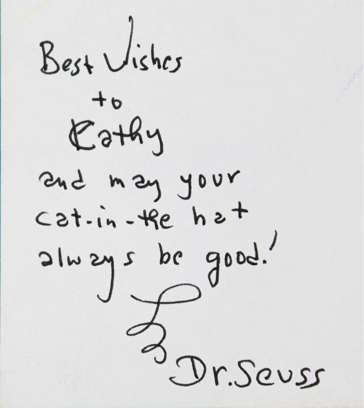 Dr. Seuss "Best Wishes" Signed The Cat in the Hat Hardcover Book BAS #AE13957 - 3